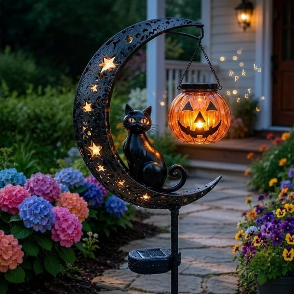 Solar Halloween Lights Outdoor Clearance Halloween Solar Garden Stake Light, Waterproof Outdoor Yard Decor Light, night lamp for Halloween Decorations Gift(1 Pack)