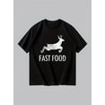 thumbnail image 2 of Camiseta deportiva informal para hombre: corte holgado, mezcla de algodón, diseño gráfico de cervatillo, cómoda y transpirable, ideal para el día a día en primavera/verano., 2 of 7