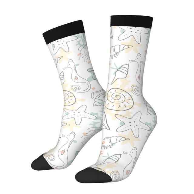 Balery Sea Animals Calcetas Largas con Estampado para Hombre y Mujer – Suaves y Transpirables, Talla Única (US 5-11)