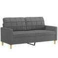 thumbnail image 2 of vidaXL 3 Piece Sofa Set with Cushions Dark Grey Fabric, 2 of 5