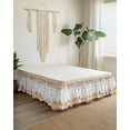 thumbnail image 2 of Thanksgiving Pumpkin Bed Skirt King Size 16 Inch Drop, Orange Pumpkin Flower Leaf Gray Wood Grain Wrap Around Dust Ruffle Bedskirts, Wrinkle & Fade Resistant Easy Fit Bedskirt with Adjustable Elastic, 2 of 8