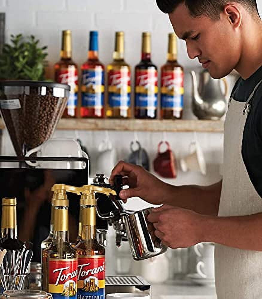 Torani Puremade Caramel Syrup with Little Squirt Syrup Pump, Glass Bottle 750ml 25.4 Ounces