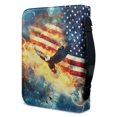 thumbnail image 3 of HELLHERO Eagle USA Flag Bible Cover, Zipper Pocket PU Leather Bible Bag for Church Daily Work, Multi-Pockets Church Bible Bag, 3 of 12