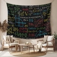 thumbnail image 2 of Math Formula Geometric Small Tapestry for Bedroom Wall Hanging Tapestry, Modern Art Black Yellow Ceiling Backdrop Tapestries Poster Blanket Wall Decor for Teens Room Living Room Dorm 23" x 28", 2 of 8