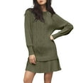 thumbnail image 2 of Antqov Sweater Dress for Women, Solid Color Patchwork Crewneck Pullover Long Sleeve Knit Sweater Dresses, Fall Winter Stylish Loose Comfortable Casual Dress, 2 of 4