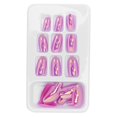 thumbnail image 1 of 24Pcs Long Glitter Coffin False Nails French Ballerina Fake Nails for Women DIY Nail Art 12 Sizes LG07, 1 of 4