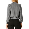 thumbnail image 3 of INSPIRE CHIC Blousons Bomber à Manches Longues pour Femmes à Col Montant, à Fermeture Éclair, avec Poches à Rabat, 3 of 7