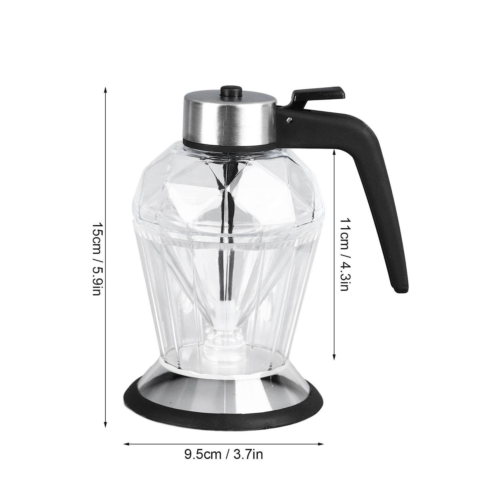 BIMZUC Clear Diamond‑Shaped Honey & Syrup Dispenser with Stand – Leak‑Free, Airtight, Multipurpose Honey Jar