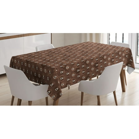 

Bear Tablecloth Forest Animals Concept Flock of Big Brown Angry Bears with Bushy Furs Rectangular Table Cover for Dining Room Kitchen 60 X 90 Inches Brown Black and Eggshell by Ambesonne