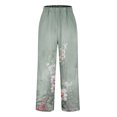 thumbnail image 5 of Xunlbb Women Wide Leg Pants Plus Size, Women'S Spring Print All-Match Straight Leg Casual Pants ,A-Army Green 2XL, 5 of 5
