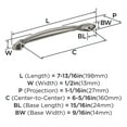 thumbnail image 4 of Amerock Intertwine 6-5/16 inch Center-to-Center Satin Nickel Cabinet or Furniture Pull, 25 Pack, 4 of 4