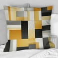 thumbnail image 4 of Designart "Harmonious Arrangement of Taupe Geometric Blocks" Geometric Printed Throw Pillow, 4 of 5