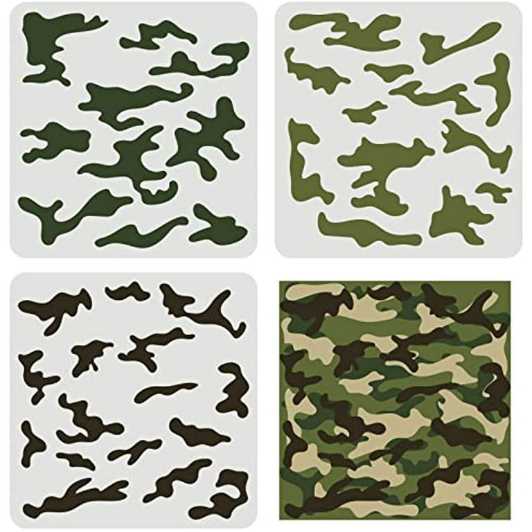 3 pcs Camo Stencil Kit 11.8x11.8inch Camo Stencils for Spray Paint  Camouflage Pattern Stencils for Painting on Wood Canvas Paper Fabric Floor  Wall and Tile 