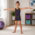 thumbnail image 5 of Aideaone Girls Gymnastics Leotards 2 Pack Sleeveless Rhinestone Biketards Sparkle Printed Dance Unitard Ballet Training Bodysuit for Little Girls 4-10Y, 5 of 8