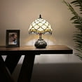 thumbnail image 2 of Tiffany Table Lamp Gold Stained Glass Crystal Beans LED Bulb Included Dragonfly Base for Living Room Bedroom Bedside Office Hotel 10'W*14"H, 2 of 8