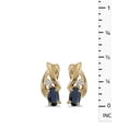 thumbnail image 3 of 10k Yellow Gold Oval Sapphire And Diamond Earrings, 3 of 3