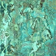 thumbnail image 1 of Ahgly Company Machine Washable Indoor Square Animal Turquoise Blue Traditional Area Rugs, 5' Square, 1 of 4