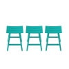 thumbnail image 5 of WestinTrends Malibu HDPE Outdoor Patio 29" Bar Stool Saddle Seat (Set of 3), Turquoise, 5 of 11