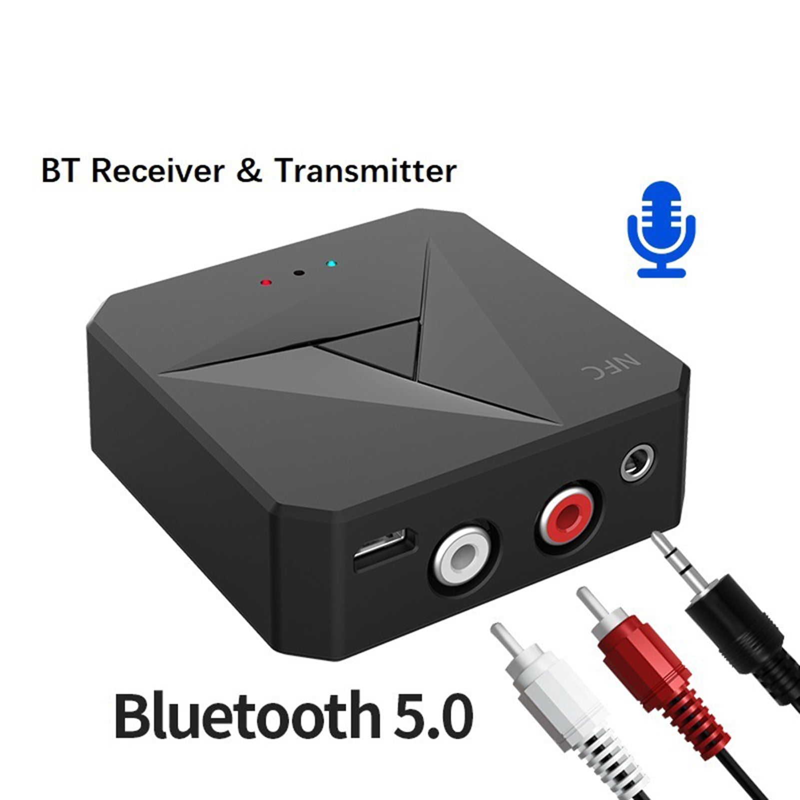2 in 1 NFC Bluetooth Receiver Transmitter with 3.5mm Jack RCA Port Car