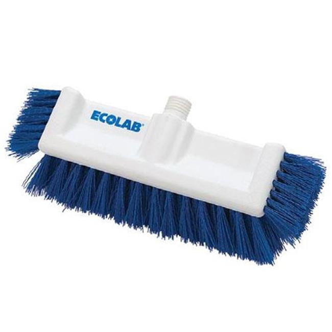 Ecolab 618030100 10 in. Dual Surface Deck Brush Plas Block, Blue