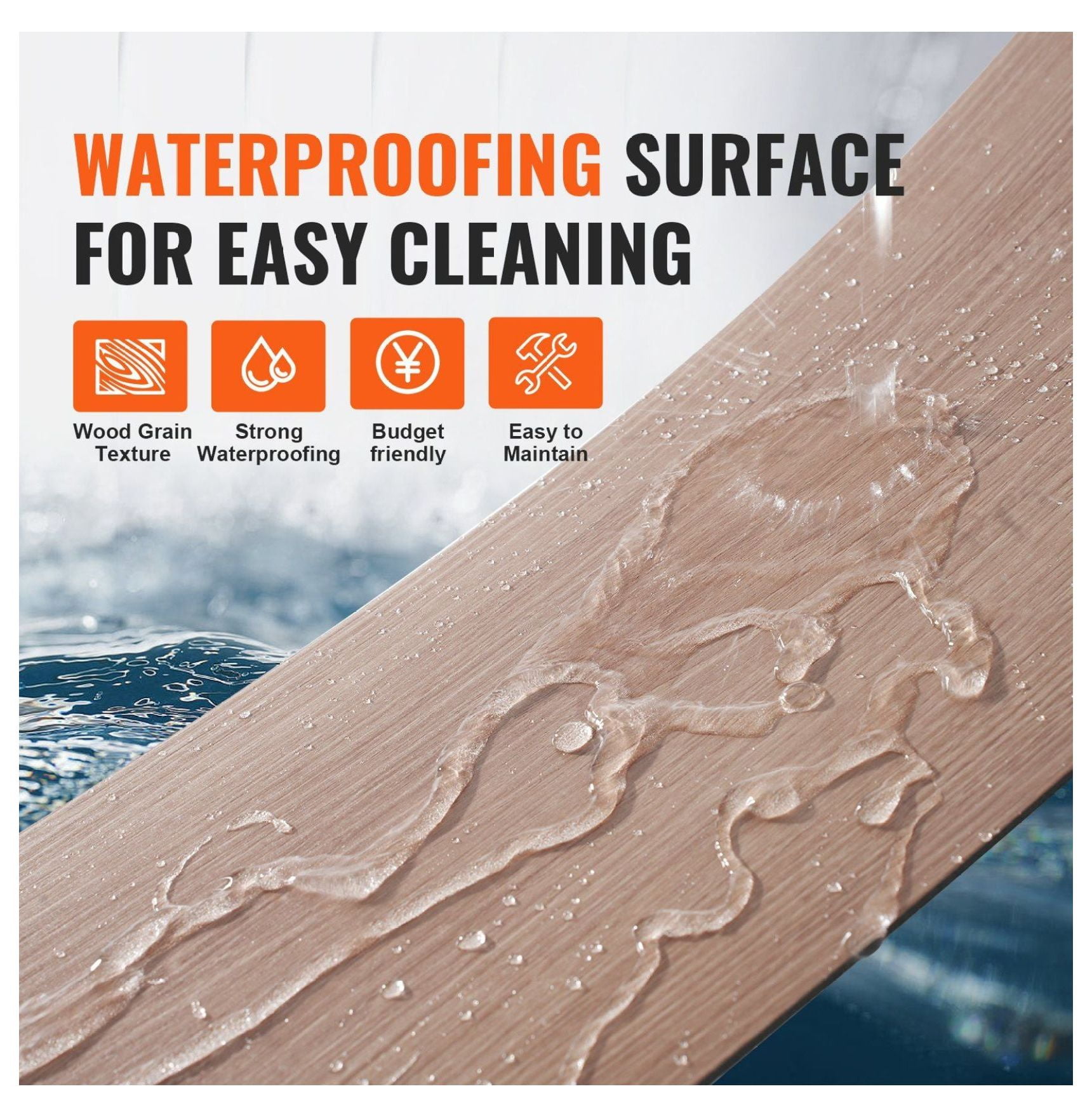 Peel and Stick Floor Tiles 36x6 inch, 36 Pack Wood Grain Vinyl Flooring, 2.5mm Thick Self Adhesive Tiles for Kitchen, Bathroom, Bedroom, DIY Home Decor
