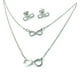 thumbnail image 1 of Kit Cadena Con Dije Aretes infinito doble Acero Plateado Genérico infinitodoble, 1 of 3