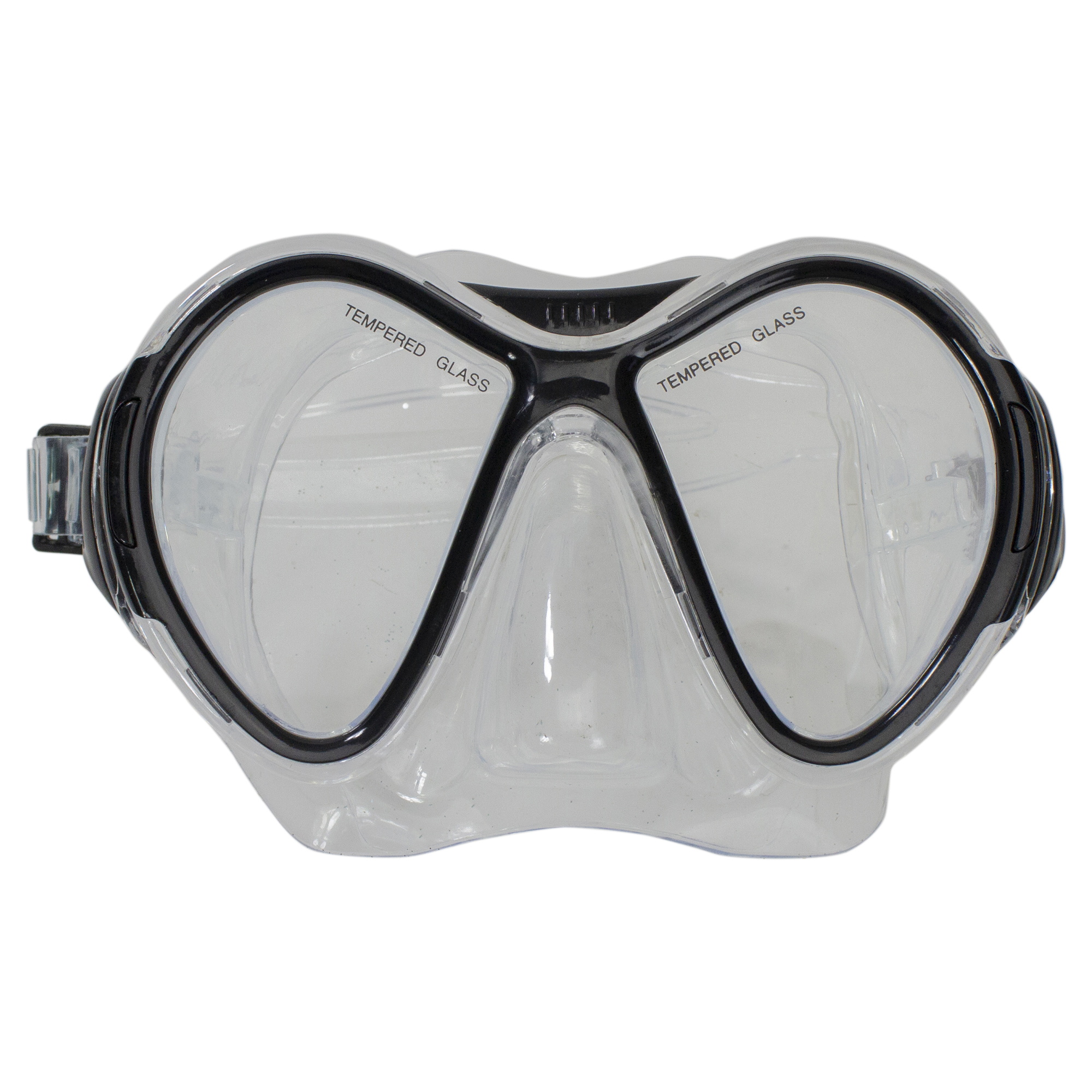 Black Red and Clear Zray Teen/Young Adult Scuba Mask and Snorkel Dive Set