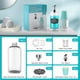 thumbnail image 3 of Dispensador de enjuague bucal BYAWAY con portavasos de vidrio de 500 ml, 3 of 6