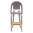 thumbnail image 2 of SAFAVIEH California Outdoor Patio Bar Stool, Navy/White, 2 of 12