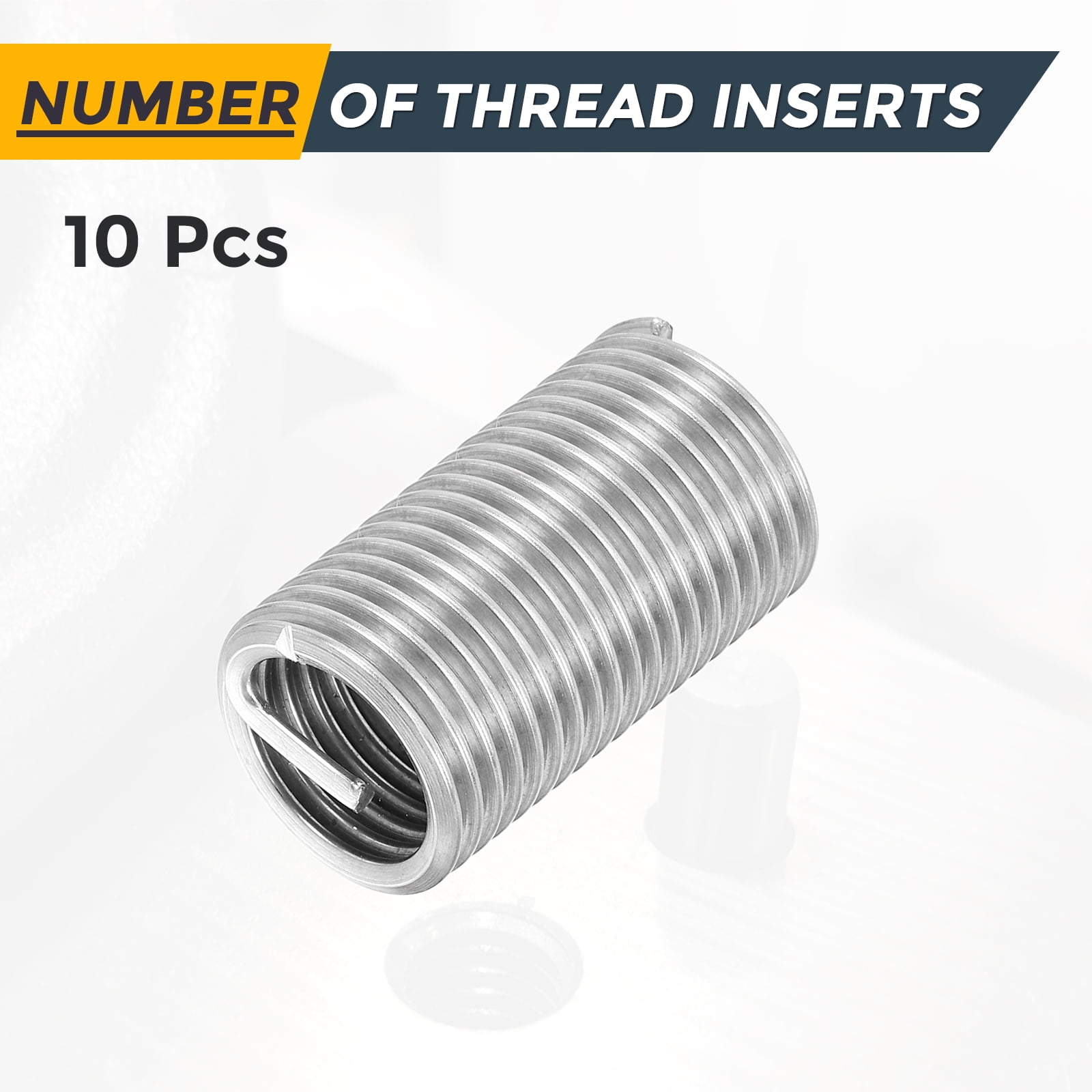 Uxcell 10pcs Wire Thread Inserts M18 x 2.5 x 3D Metric Helical Threaded Sleeve