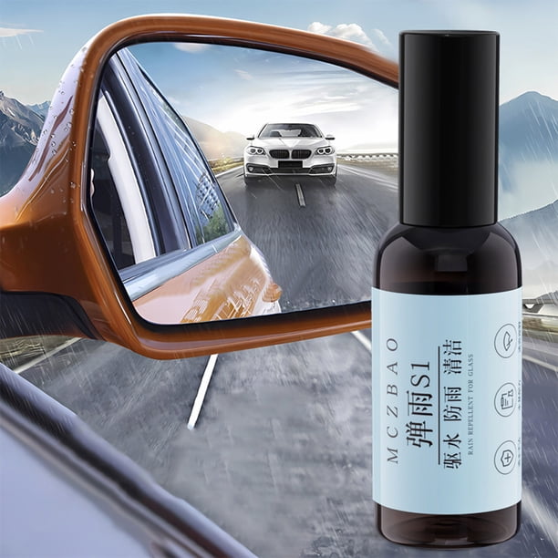 Fiudx Spray Repelente de Lluvia para Ventanas de Coche, Protector Antivaho para Espejos Retrovisores, Película Impermeable para Parabrisas, Efecto Duradero, Revestimiento Multiusos para Vidrios, 65 G