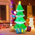 thumbnail image 1 of Gymax 7FT Self Inflatable Santa Claus Climbing Tree Christmas Decoration w/ LED Lights, 1 of 10