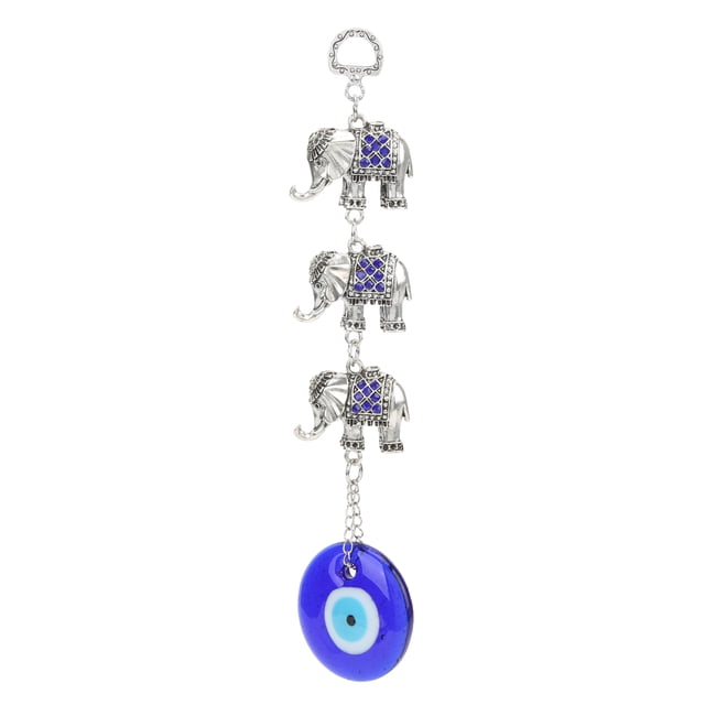 Colgante Decorativo De Ojo Malvado, Exquisita Artesanía, Diseño De Tres Elefantes, Usos Amplios, Colgante De Ojo Malvado, Adorno Para Oficina, Hogar, Decoración De Pared ANGGREK Otros