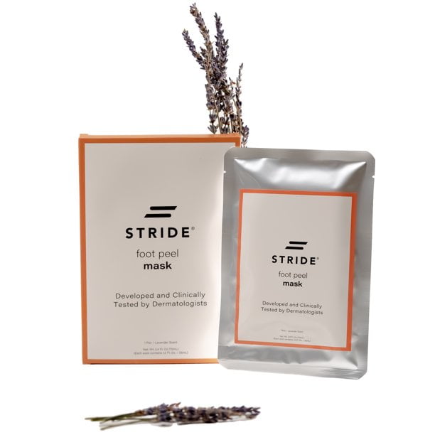 STRIDE Foot Peel Mask for Dry, Hardened, Callused and Dead Skin Treatment for Foot - Lavender