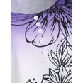 thumbnail image 3 of Más el tamaño de la manga de encaje floral Ombre Imprimir Tee Rosegal Mangas largas de talla grande, 3 of 5