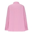 thumbnail image 6 of Ladies Button Down Shirts Striped Long Sleeve Dressy Casual Tops Relaxed Fit Lapel Blouses Office Work Wear (M, Hot Pink), 6 of 6