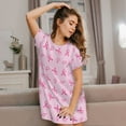 thumbnail image 3 of Easygdp Sensibilisation au Cancer du Sein 1 pour Femmes Chemise de Nuit Manches Courtes Décontractée Imprimée, 3 of 6