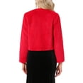 thumbnail image 3 of INSPIRE CHIC Winter Bolero for Women's Open Front Faux Fur Bolero Shrug S Red, 3 of 6