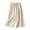 Beige, variant on Capri Pants for Women Summer Casual Lightweight Elastic Waist Wide Leg Loose Fit Flowy Cropped Plazzo Pants with Pockets