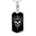 thumbnail image 5 of Calavera Mexican Sugar Skull 82 Stainless Steel or 18k Gold Premium Swivel Dog Tag Keychain, 5 of 16