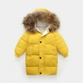 thumbnail image 2 of KAUOD Boys Girls Snap Buttons Zipper down Jackets Adjusted Fuzzy Hooded Puffer Coats with Pockets Kids Outdoor Windproof Outwear, 2 of 6