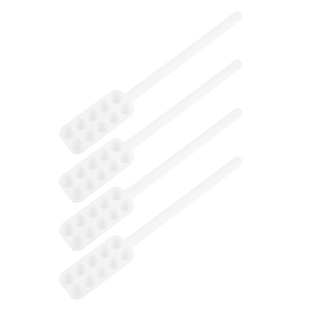 CIMAXIC 4Pcs White Plastic Pill Counting Spoon with 10 Slots for Precise Medication and Bead Management