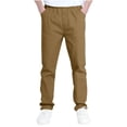 thumbnail image 2 of Boys Slim Fit Stretch Jean School Uniform Pants Kids Elastic Waist Pull on Twill Pants with Pockets, 2 of 7