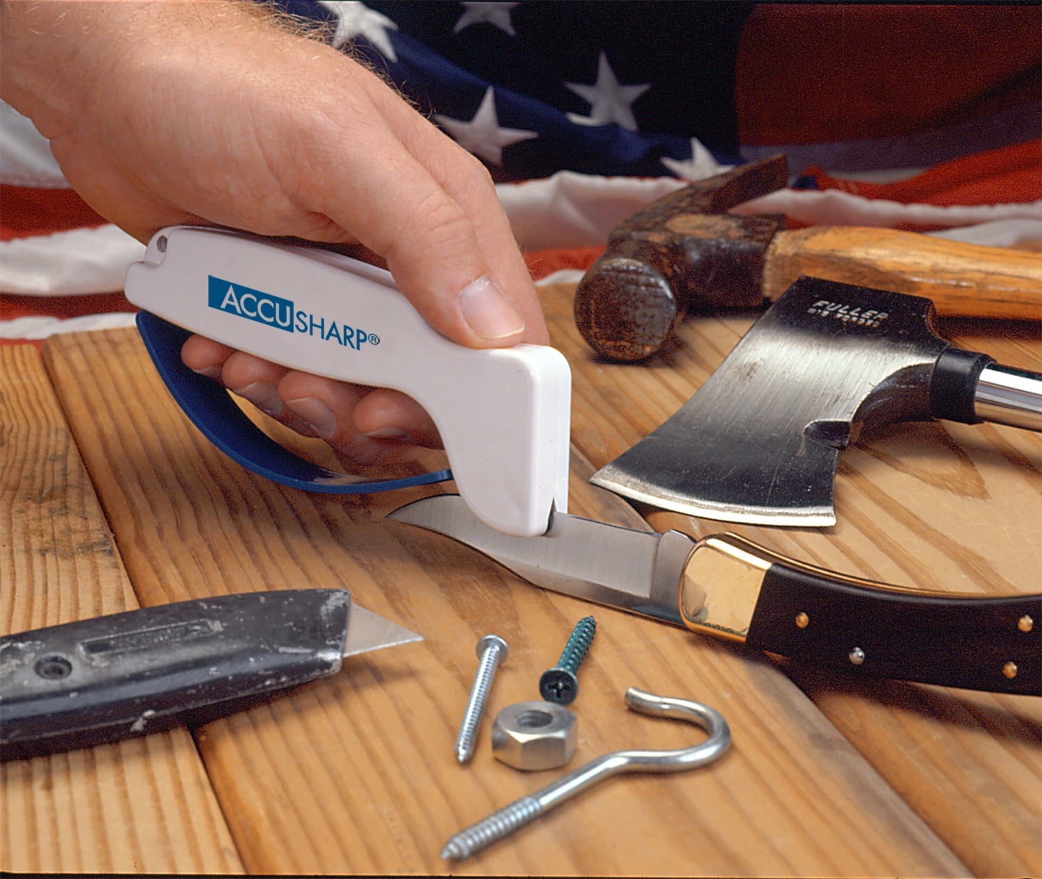 AccuSharp 066C Large White & Blue Knife & Tool Sharpener, 2 Count