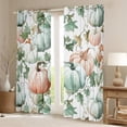 thumbnail image 2 of jejeloiu Rustic Pumpkin Black Out Curtains,Autumn Fall Leaves Curtains Pack of 2 (42x63 Each),White Teal Orange Bedroom Curtains For Adult,Super Cozy Room Decor, 2 of 6