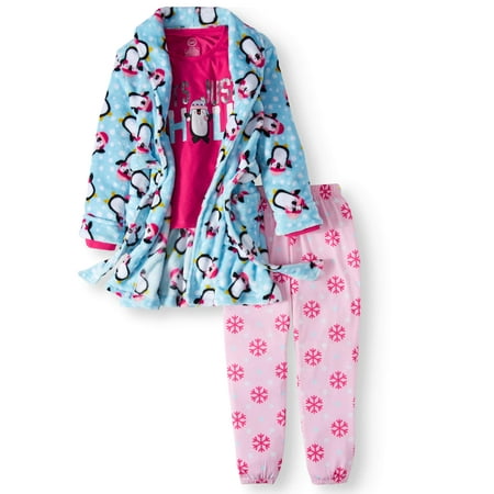 Anaheim 3 Piece Set - Wonder Nation Girls Pajama 3 Piece Robe Set Penguin