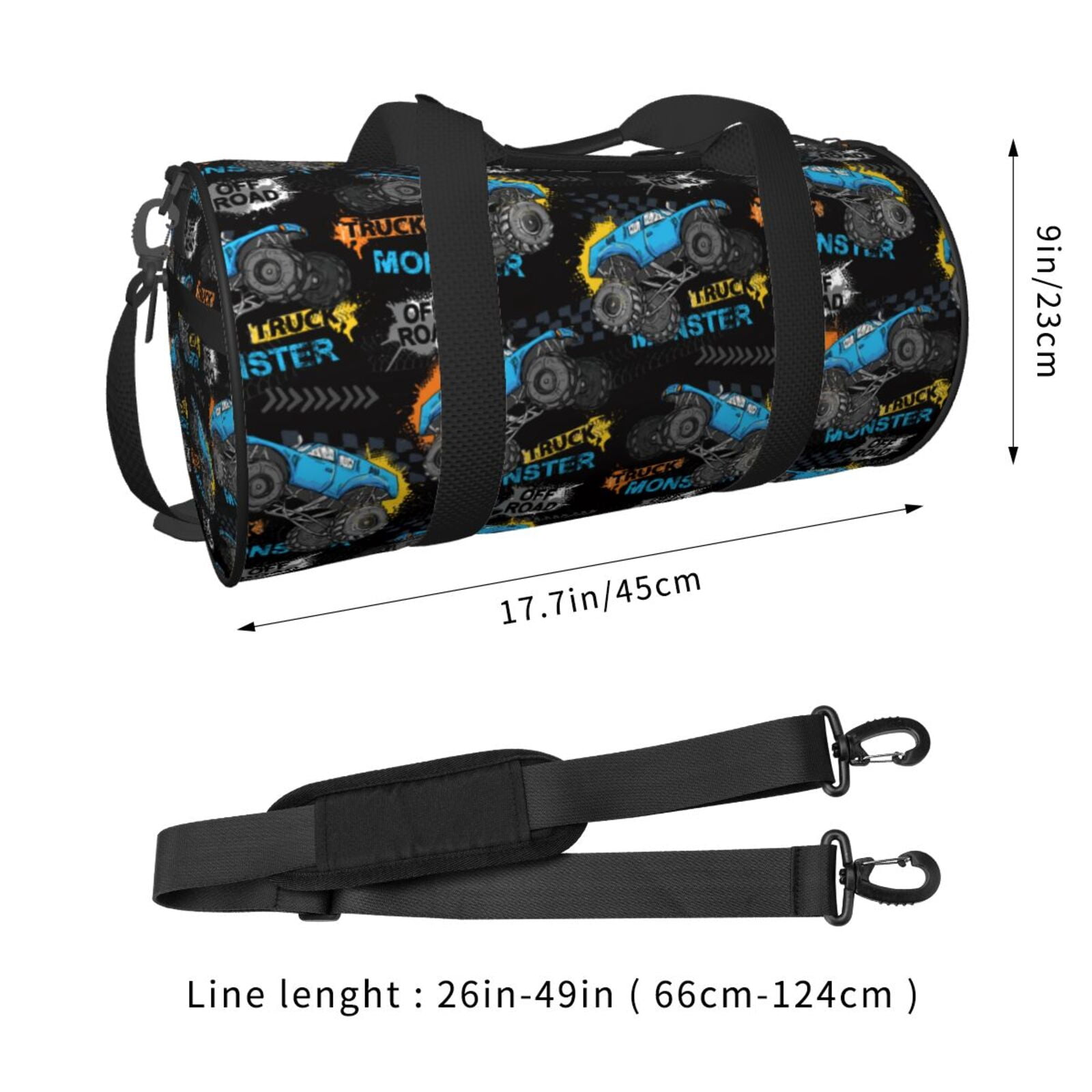Vsdgher Cool Off-Road Vehicle 45L Foldable Duffel Bag, Sports Gym Bag,Overnight Bag, Portable Weekender Bag for Airplanes