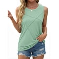 thumbnail image 3 of Fantaslook Summer Tank Tops for Women Pleated Crewneck Casual Sleeveless Tops Dressy Shirts, 3 of 8