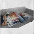 thumbnail image 6 of Office Soft Flannel Fleece Blanket, Modern City View with Skyscrapers Vibrant Sunset River Empty Place Art, Cozy Plush for Indoor and Outdoor Use, 60" x 80", Black White and Orange, by Ambesonne, 6 of 6