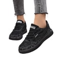thumbnail image 2 of IEMIEMIEM Women's Breathable Sneakers Lace Mesh Low-Top Athletic Shoes Casual Sneakers Summer Fall Lightweight Non-Slip Footwear for Running, Walking, and Training Black 10 Wide, 2 of 9